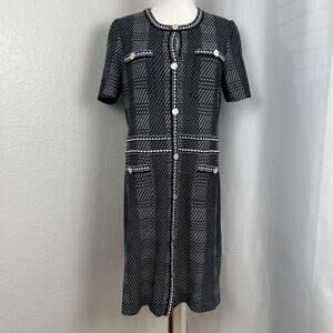 Misook Black and White Mini Dress